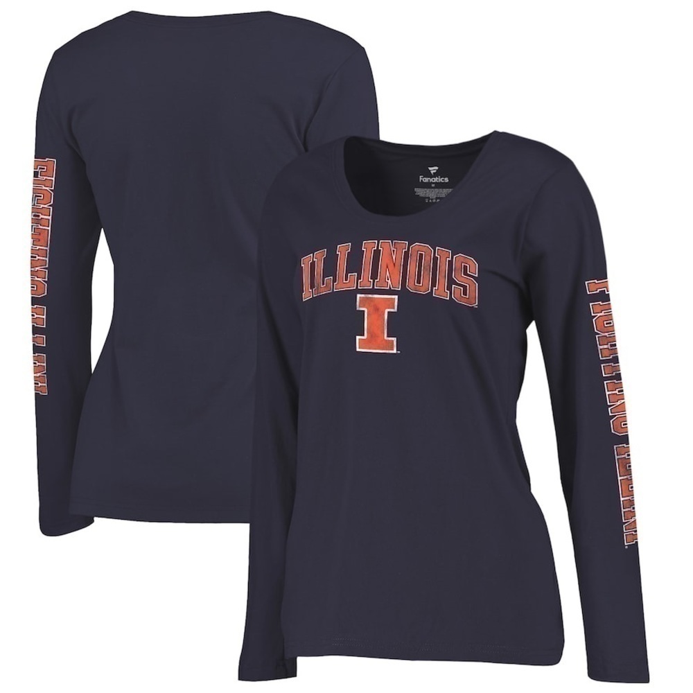 Gildan Navy Blue Illinois Long Sleeve Top